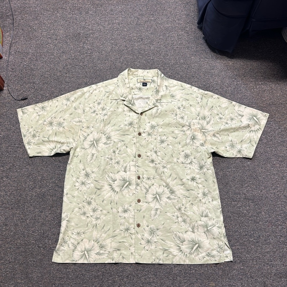 Tommy Bahama Men’s Silk Button Down Shirt Size L